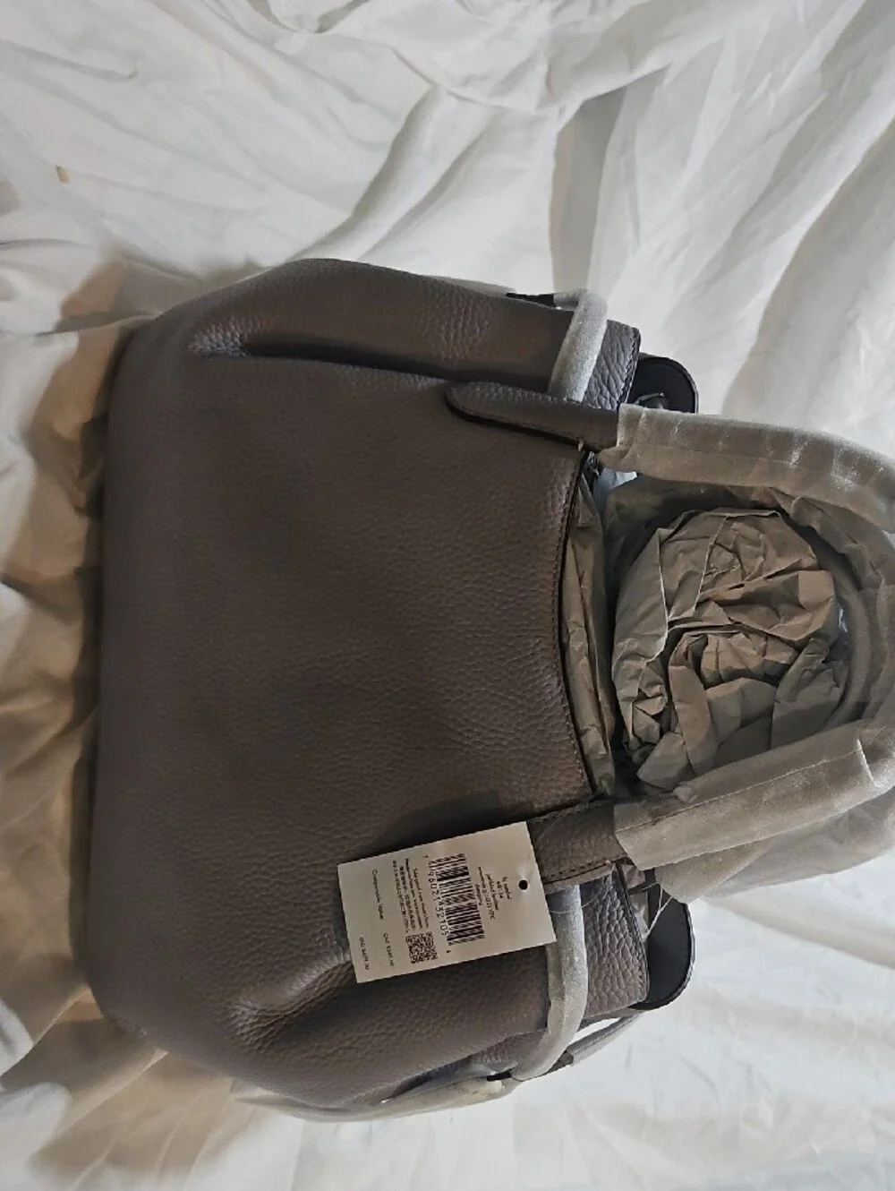 kate spade Pebbled Leather DUMPLING  Satchel in GREY